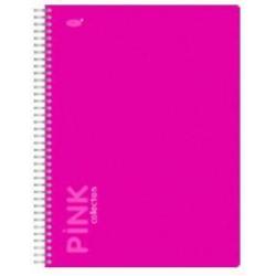 Тетрадь Pink 96 листов, А4, клетка, с пластиковой линейкой-разделителем