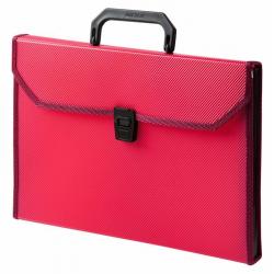 Портфель с ребристой поверхностью и окантовкой Бюрократ, цвет красный, A4, 6 отделений, арт. -BPP6TLRED