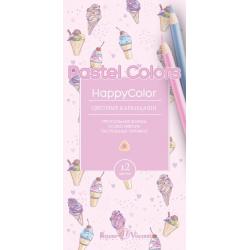 Карандаши цветные HappyColor, 12 пастельных цветов, в ассортименте