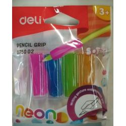Колпачок-манжета для чернографитных карандашей Deli Neon, цвет ассорти, 4 штуки, арт. EU75002