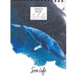 Скетчбук Синий кит, А4, 60 листов