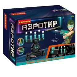 Игровой набор АЭРО-ТИР с парящими шариками, 5 мишеней, синяя подсветка, один бластер