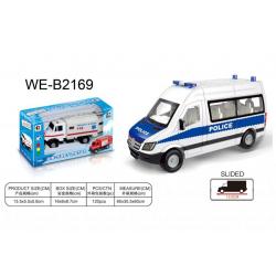 Машинка-микроавтобус Полиция, металлическая, с открывающими дверцами