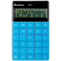 Калькулятор настольный, 12 разрядов, двойное питание, 165x105x13 мм, синий