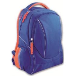 Рюкзак молодежный, синий + оранжевый, 45x36x18 см