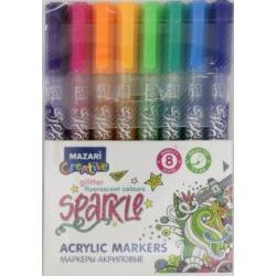 Набор маркеров-красок SPARKLE с блестками, 8 цветов (M-15077- 8)