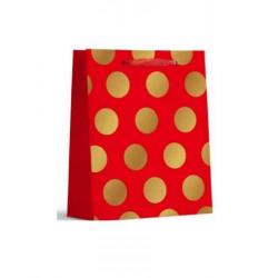 Пакет подарочный Милый горошек, красный, 18х24х8,5 см