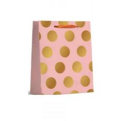 Пакет подарочный Милый горошек, розовый, 18х24х8,5 см