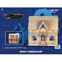Сборная деревянная модель Дом с верандой
