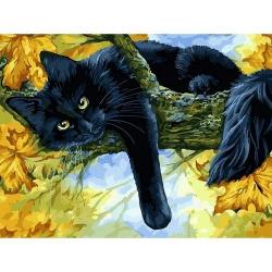 Набор для рисования по номерам Осенний кот, 30x40 см
