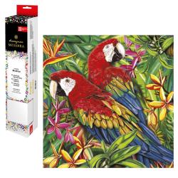 Алмазная мозаика Тропические птицы, 30x30 см