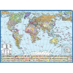 Политическая карта мира. Гербы и флаги. Масштаб 158 000 000
