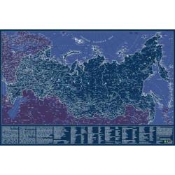 Карта Российской Федерации. Светящаяся в темноте. Сувенирное издание. В подарочном тубусе