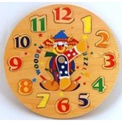 Деревянный пазл в рамке Часы-цифры